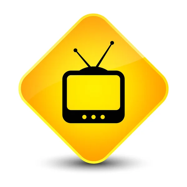 TV  icon elegant yellow diamond button — Stock Photo, Image