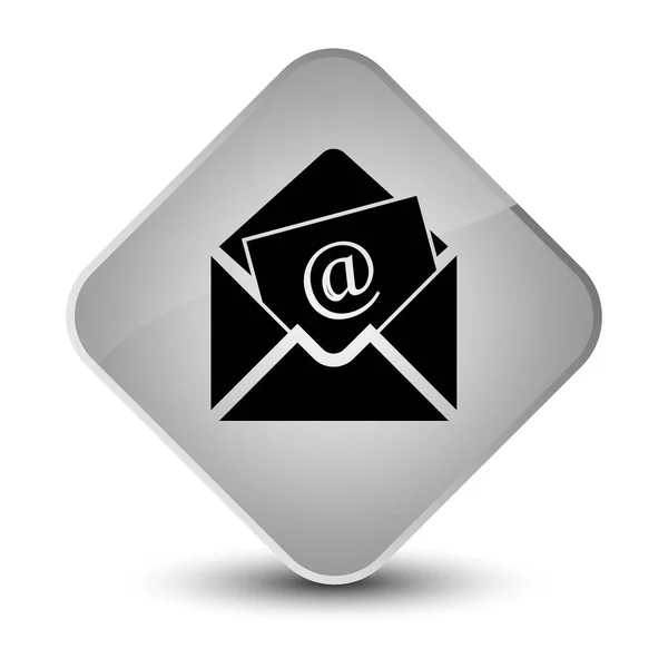 Newsletter email icon elegant white diamond button — Stock Photo, Image