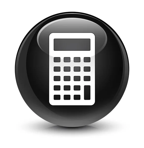 Räknaren ikonen glasartade svarta runda knappen — Stockfoto