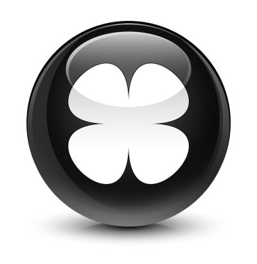 Çiçek yaprak kutsal kişilerin resmi camsı siyah yuvarlak düğme