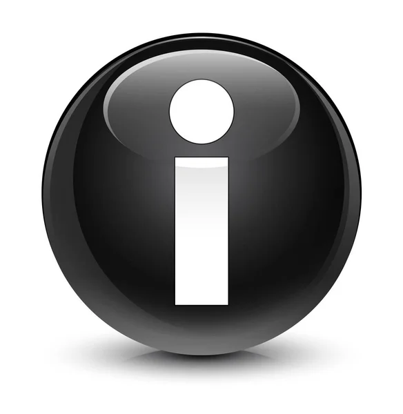 Info ikonen glasartade svart rund knapp — Stockfoto