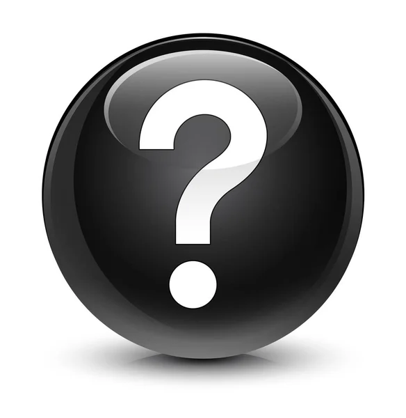 Frågetecken ikonen glasartade svart rund knapp — Stockfoto