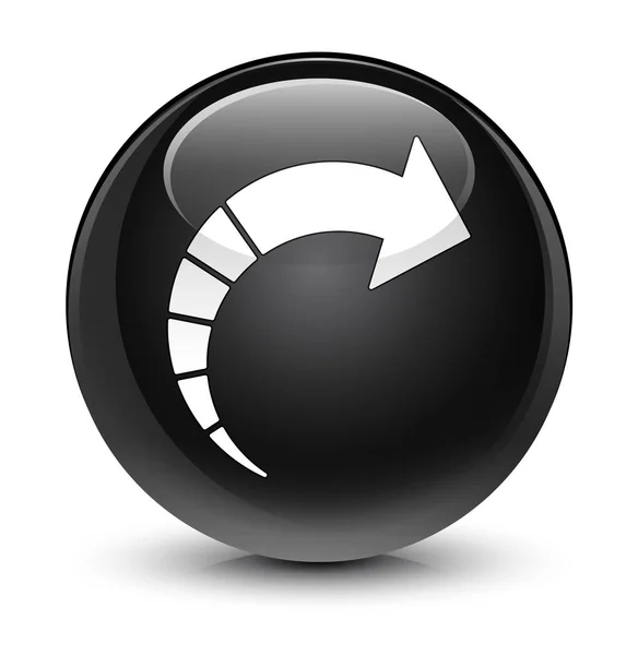 Strzałek ikony szklisty czarny okrągły przycisk Dalej — Zdjęcie stockowe