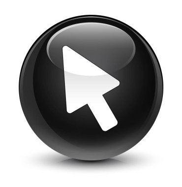 İmleç simgesi camsı siyah yuvarlak düğmesi