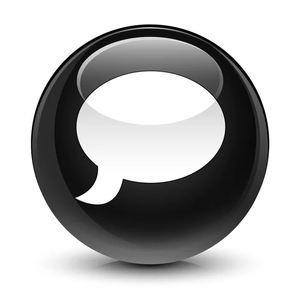 Chat icon glassy black round button — Stock Photo, Image