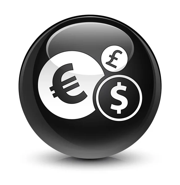 Pénzügyek ikon üveges fekete kerek gomb — Stock Fotó