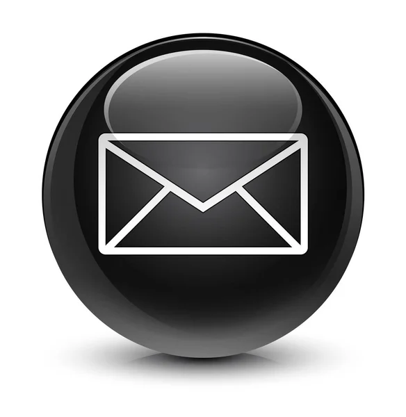 E-posta kutsal kişilerin resmi camsı siyah yuvarlak düğme — Stok fotoğraf