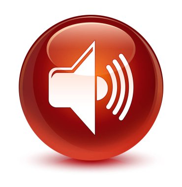 Ses simgesini camsı kahverengi yuvarlak düğmesi