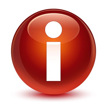 Bilgi simgesi camsı kahverengi yuvarlak düğmesine