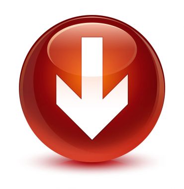 Ok simgesi camsı kahverengi yuvarlak düğmesini indir