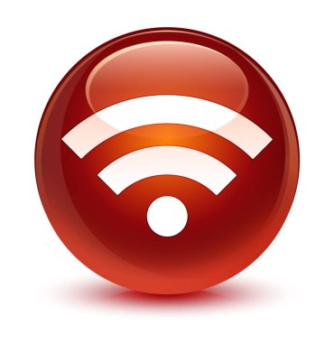 WiFi kutsal kişilerin resmi camsı kahverengi yuvarlak düğme