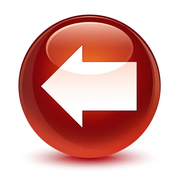 Icono flecha trasera cristal marrón botón redondo —  Fotos de Stock