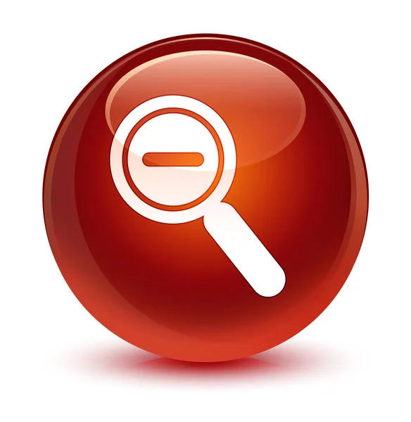 Zoom out icon glassy brown round button — Stock Photo, Image