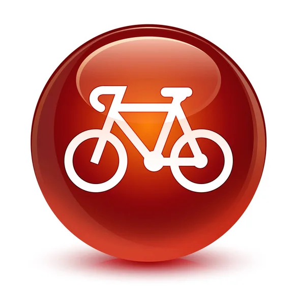 Ποδήλατο υαλώδη καφέ στρογγυλό κουμπί εικονίδιο — Φωτογραφία Αρχείου