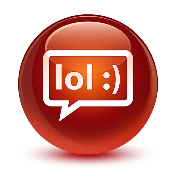 Ícone de bolha LOL botão redondo marrom vítreo — Fotografia de Stock