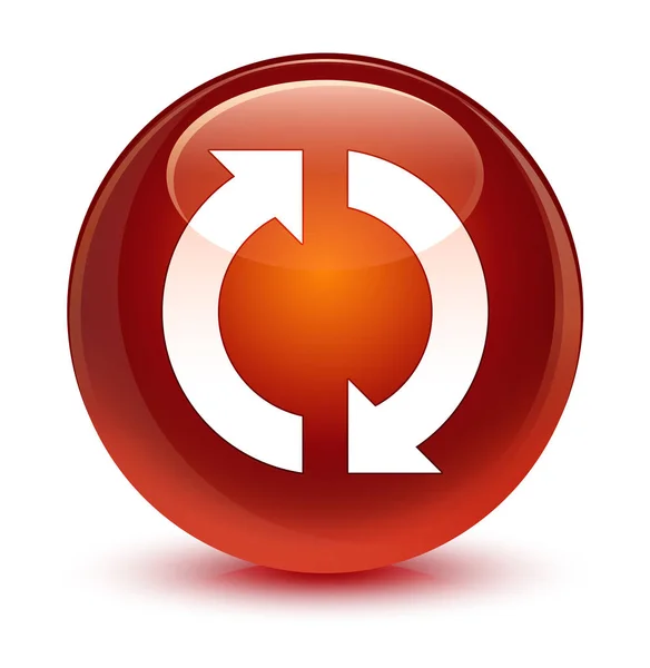 Aktualizacja ikonę szklisty brązowy okrągły przycisk — Zdjęcie stockowe