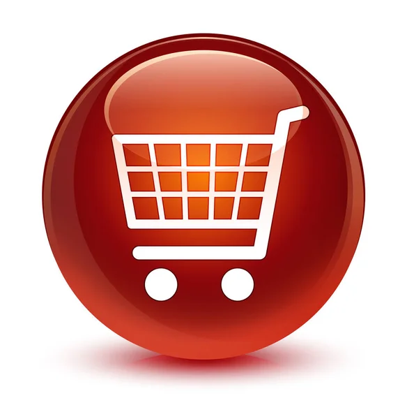Ecommerce icon glassy brown round button — Stock Photo, Image