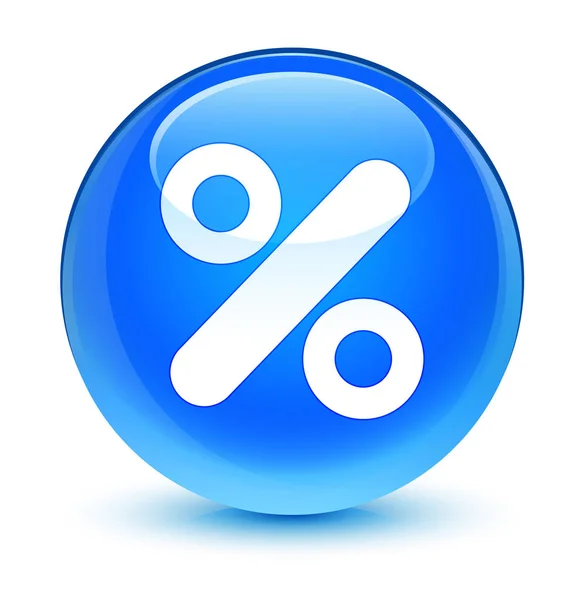 Kedvezmény ikon üveges cián kék kerek gomb — Stock Fotó