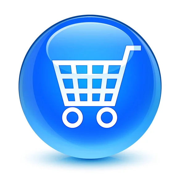 Ecommerce icon glassy cyan blue round button — Stock Photo, Image