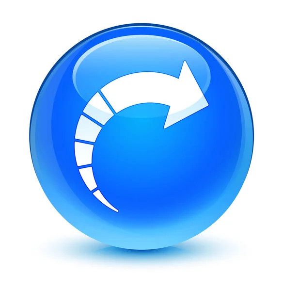 Наступна іконка зі стрілкою скляна блакитна кругла кнопка — стокове фото