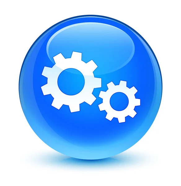 Proces ikona szklisty cyan niebieski okrągły przycisk — Zdjęcie stockowe