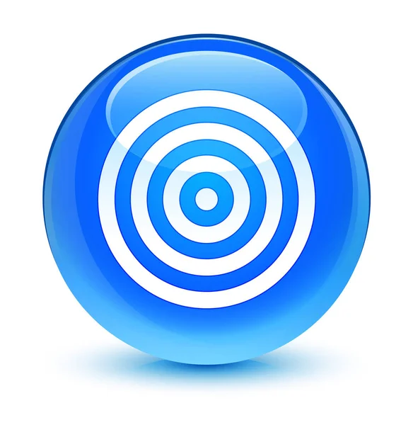 Alvo ícone vítreo ciano azul botão redondo — Fotografia de Stock