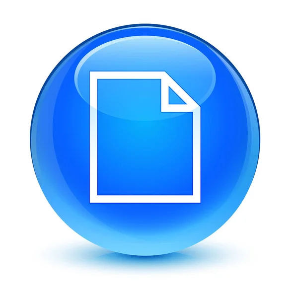 Icono de página en blanco botón redondo azul cian vidrioso — Foto de Stock