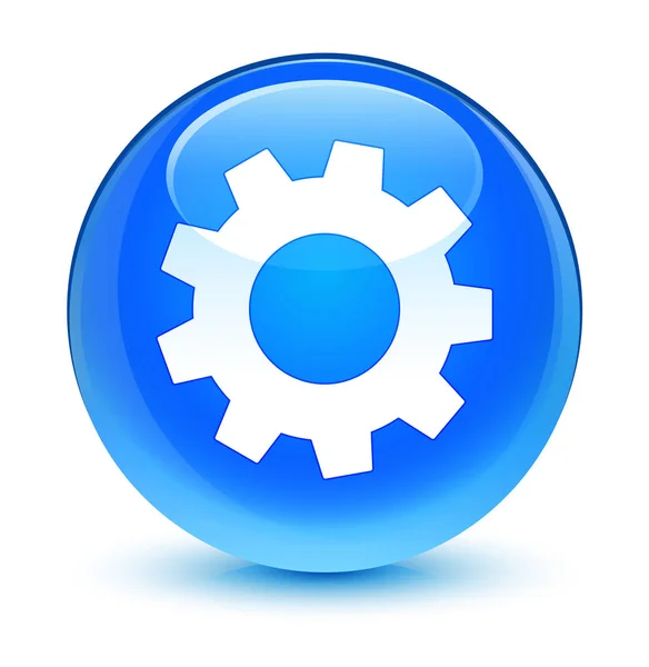 Zpracovat ikonu sklovité azurová modrá kulaté tlačítko — Stock fotografie