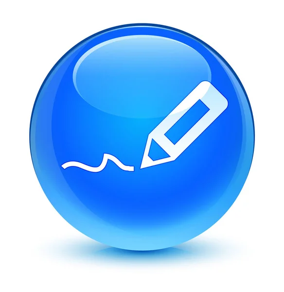 Zarejestruj się ikona szklisty cyan niebieski okrągły przycisk — Zdjęcie stockowe