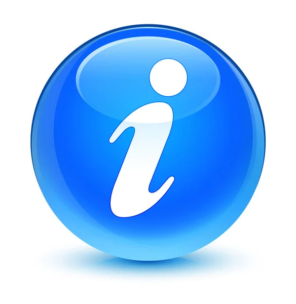 Info icon glassy cyan blue round button — Stock Photo, Image