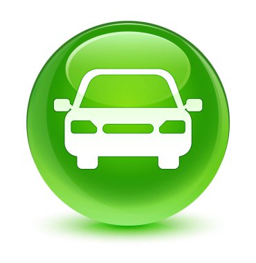 Araba kutsal kişilerin resmi camsı yeşil yuvarlak düğme