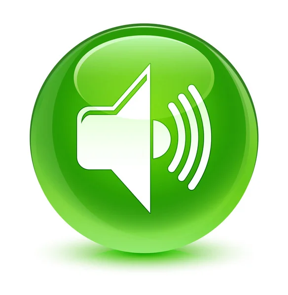 Volume icon glassy green round button — Stock Photo, Image