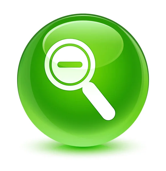 Zooma ut ikonen glasartade gröna runda knappen — Stockfoto