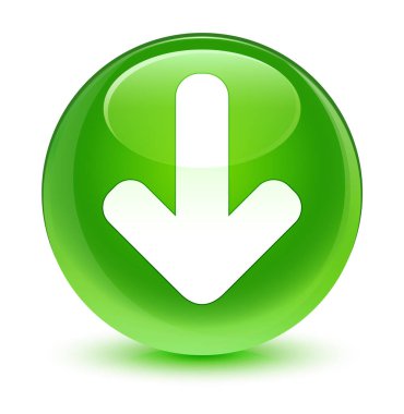 Ok simgesi camsı yeşil yuvarlak düğmesini indir