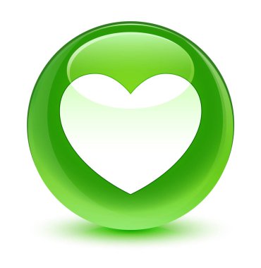 Kalp kutsal kişilerin resmi camsı yeşil yuvarlak düğme