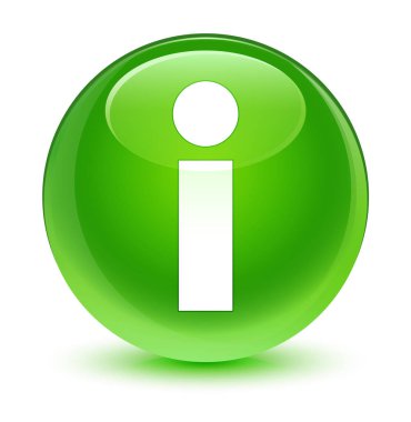 Bilgi simgesi camsı yeşil yuvarlak düğmesine