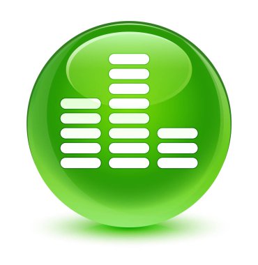 Equalizer'ı kutsal kişilerin resmi camsı yeşil yuvarlak düğme