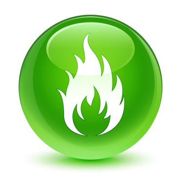 Yangın kutsal kişilerin resmi camsı yeşil yuvarlak düğme