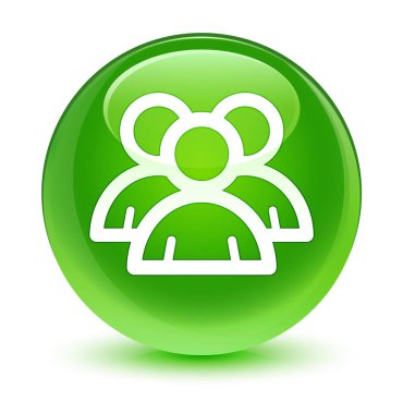 Grup simgesi camsı yeşil yuvarlak düğmesi