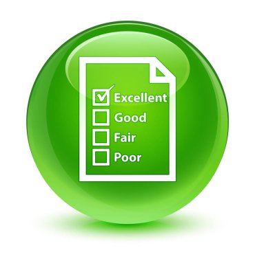 Soru formu kutsal kişilerin resmi camsı yeşil yuvarlak düğme