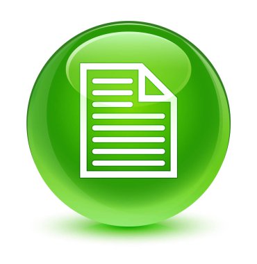 Belge sayfa simgesi camsı yeşil yuvarlak düğmesi