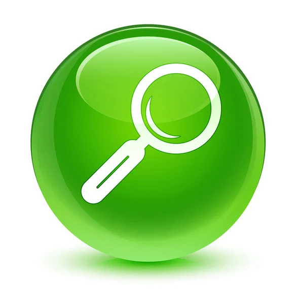 Magnifying glass icon glassy green round button — Stock Photo, Image