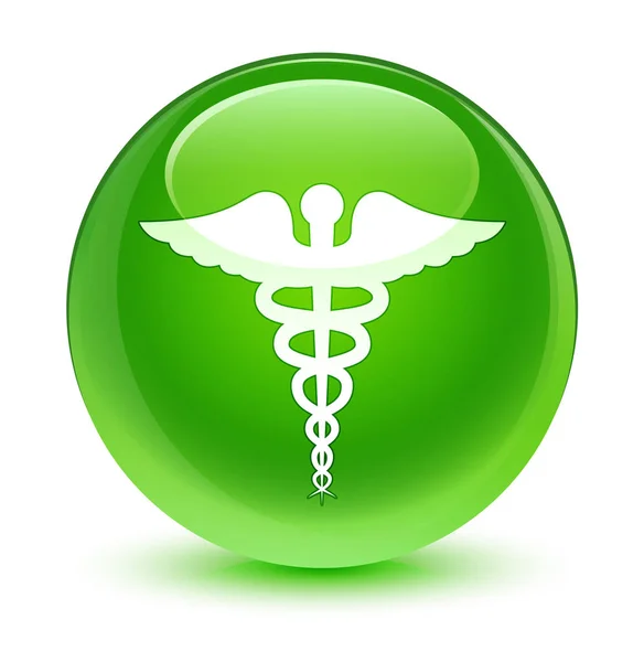 Icono médico cristal verde botón redondo —  Fotos de Stock