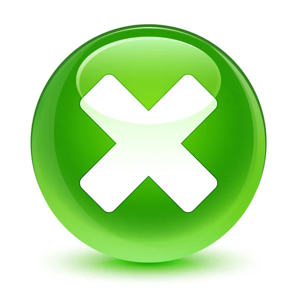 İptal simgesi camsı yeşil yuvarlak düğmesi — Stok fotoğraf