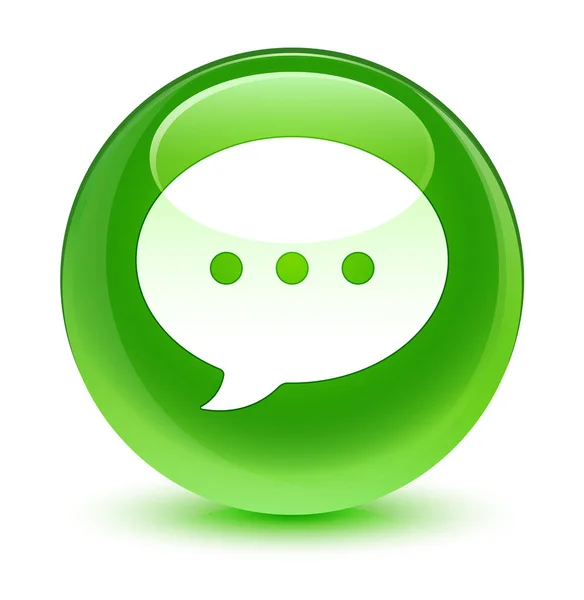 Gesprek glazig groene ronde knoop van het pictogram — Stockfoto