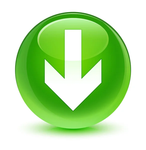 Baixar ícone de seta botão redondo verde vítreo — Fotografia de Stock