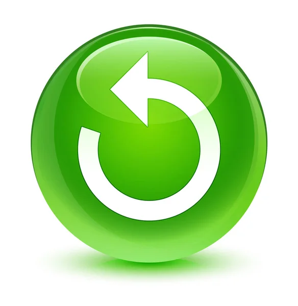 Refresh arrow icon glassy green round button — Stock Photo, Image