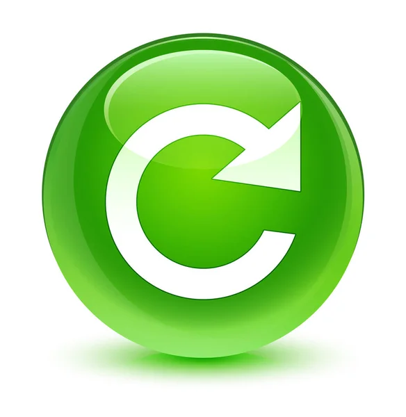 Reply rotate icon glassy green round button — Stock Photo, Image