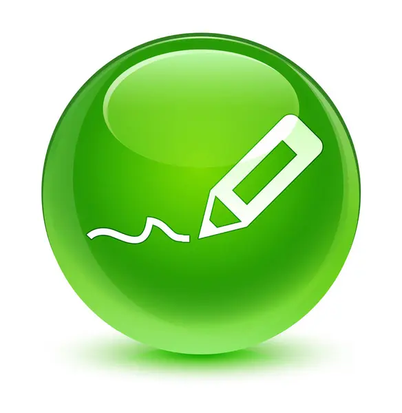 Zarejestruj się szklisty ikona zielony okrągły przycisk — Zdjęcie stockowe