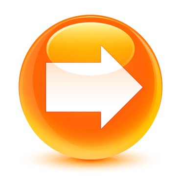 İleri ok simgesi camsı turuncu yuvarlak düğmesini